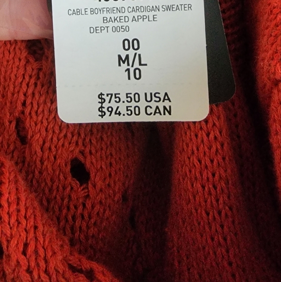 Torrid Cable Boyfriend Cardigan Sweater Baked Apple Sz 00 - Picture 8 of 13